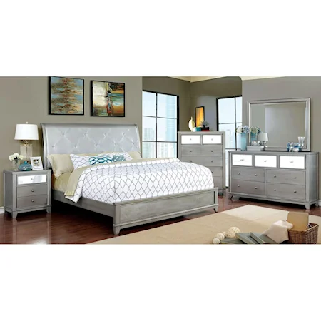 Queen Bed and 1NS and Dresser and Mirror